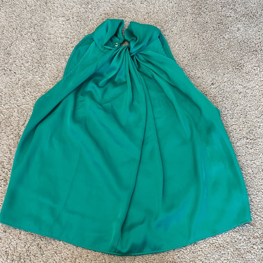 Zara Teal Gathered Neck Blouse